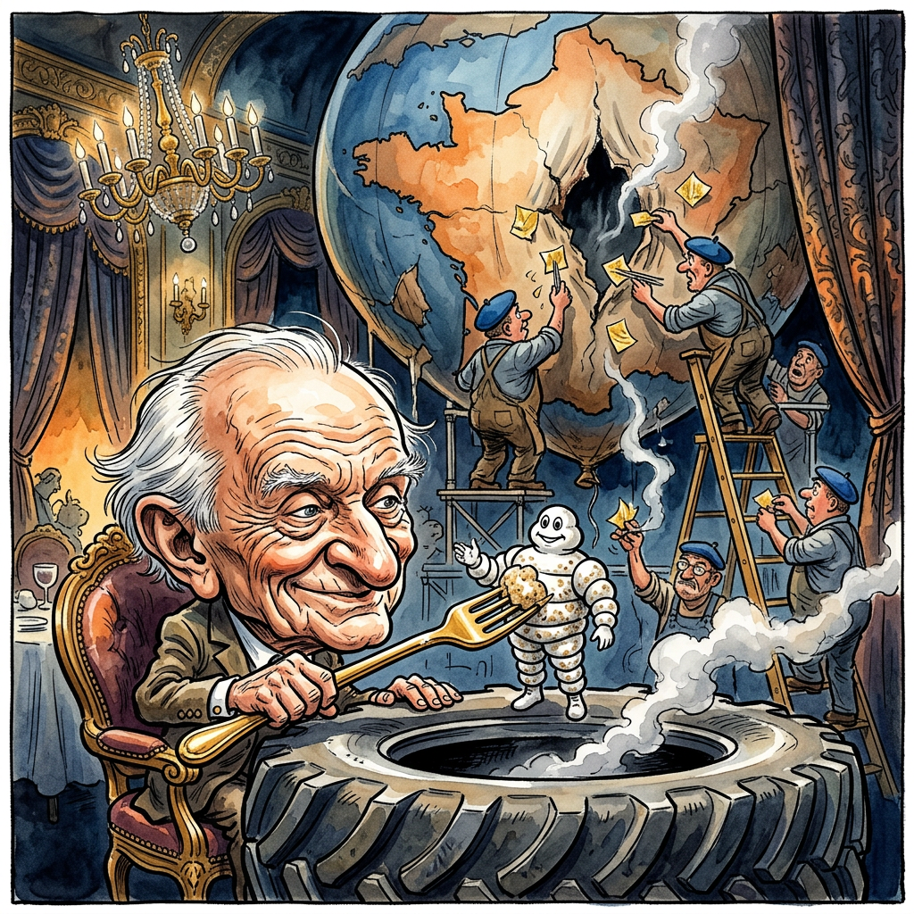 Herzlichen Glückwunsch, François Michelin! Der Mann, der die Welt davon überzeugte, dass man vier schwarze Gummiringe braucht, um zu einem überteuerten Restaurant zu fahren, in dem eine einzige Erbse auf einem Spiegelstrich aus Jus liegt, wäre heute hundert Jahre alt geworden. François Michelin leitete das Imperium vier Jahrzehnte lang und schaffte das Unmögliche: Er machte ein Industrieprodukt, das nach verbranntem Asphalt stinkt, zum Inbegriff französischer Hochkultur. Während deutsche Autohersteller noch versuchten, Spaltmaße mit dem Geodreieck zu messen, hatte Michelin bereits verstanden, dass man den Pöbel nur lange genug über mautpflichtige Autobahnen schicken muss, bis die Verzweiflung groß genug ist, um einen Guide Michelin für ein literarisches Meisterwerk zu halten. Doch der Lack, oder besser das Profil, ist ab. Heute ist das Unternehmen eher ein Mahnmal für die französische Industrie: Außen prall aufgepumpt, innen viel heiße Luft und bei jedem Schlagloch der globalen Wirtschaft droht der totale Druckverlust. Michelin ist der lebende Beweis dafür, dass man in Frankreich selbst aus Abfallprodukten der Petrochemie ein Statussymbol fertigen kann, solange man einen dicken weißen Reifenmann danebenstellt, der aussieht, als hätte er eine Überdosis Marshmallows konsumiert. Die Ironie der Geschichte bleibt unerschöpflich: Ein Konzern, der sein Geld mit Verschleiß verdient, feiert den Geburtstag eines Mannes, dessen wirtschaftliches Erbe heute so porös wirkt wie ein Billigreifen nach drei Sommern in der prallen Sonne von Marseille. Am Ende bleibt von der Ära François nur eine bittere Erkenntnis für die Gourmets dieser Welt: Ein Stern am Restaurantfenster schützt nicht davor, dass man auf dem Parkplatz von der Realität überrollt wird.