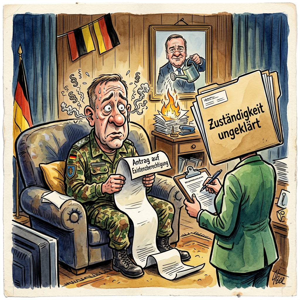 Am neu geschaffenen Veteranentag entdeckt Deutschland eine völlig neue Bevölkerungsgruppe: Menschen, die tatsächlich für den Staat gearbeitet haben, anstatt nur darüber zu twittern. Während die Politik feierlich Orden verteilt, die in der Produktion vermutlich teurer waren als die anschließende psychologische Betreuung, wundern sich ehemalige Soldaten über ein Phänomen namens Panikattacke. Wer hätte ahnen können, dass man vom jahrelangen Betrachten von Wüstensand und dem Warten auf Ersatzteile, die nie kommen, bleibende Schäden davontragen kann? Die Bundeswehr, die logistisch sonst eher an eine Packstation im Streik erinnert, zeigt sich bei der psychischen Aufarbeitung gewohnt effizient: Wer zittert, gilt beim Appell einfach als besonders motiviert. Es ist die ultimative Ironie der Geschichte: Wir schicken junge Menschen in Krisengebiete, damit sie dort demokratische Werte verteidigen, und behandeln sie bei der Rückkehr mit der Empathie einer defekten Kaffeemaschine im Verteidigungsministerium. Die bittere Erkenntnis ist, dass ein kaputter Panzer in Schwanewede schneller zum Mechaniker kommt als ein traumatisierter Hauptgefreiter zum Therapeuten. Veteranen kritisieren zu Recht, dass die Wunden der Seele im Fokus fehlen, doch Deutschland ist eben ein Land der Bürokratie: Solange die psychische Instabilität nicht ordnungsgemäß im Formular dreifach quittiert wurde, gilt die Angststörung offiziell nur als unautorisierte Überstunde. Am Ende bleibt dem Veteranen nur die Hoffnung, dass der Staat seine Panikattacken irgendwann als klimaneutrale Bewegungsenergie versteuert, um wenigstens steuerrechtlich Relevanz zu besitzen.
