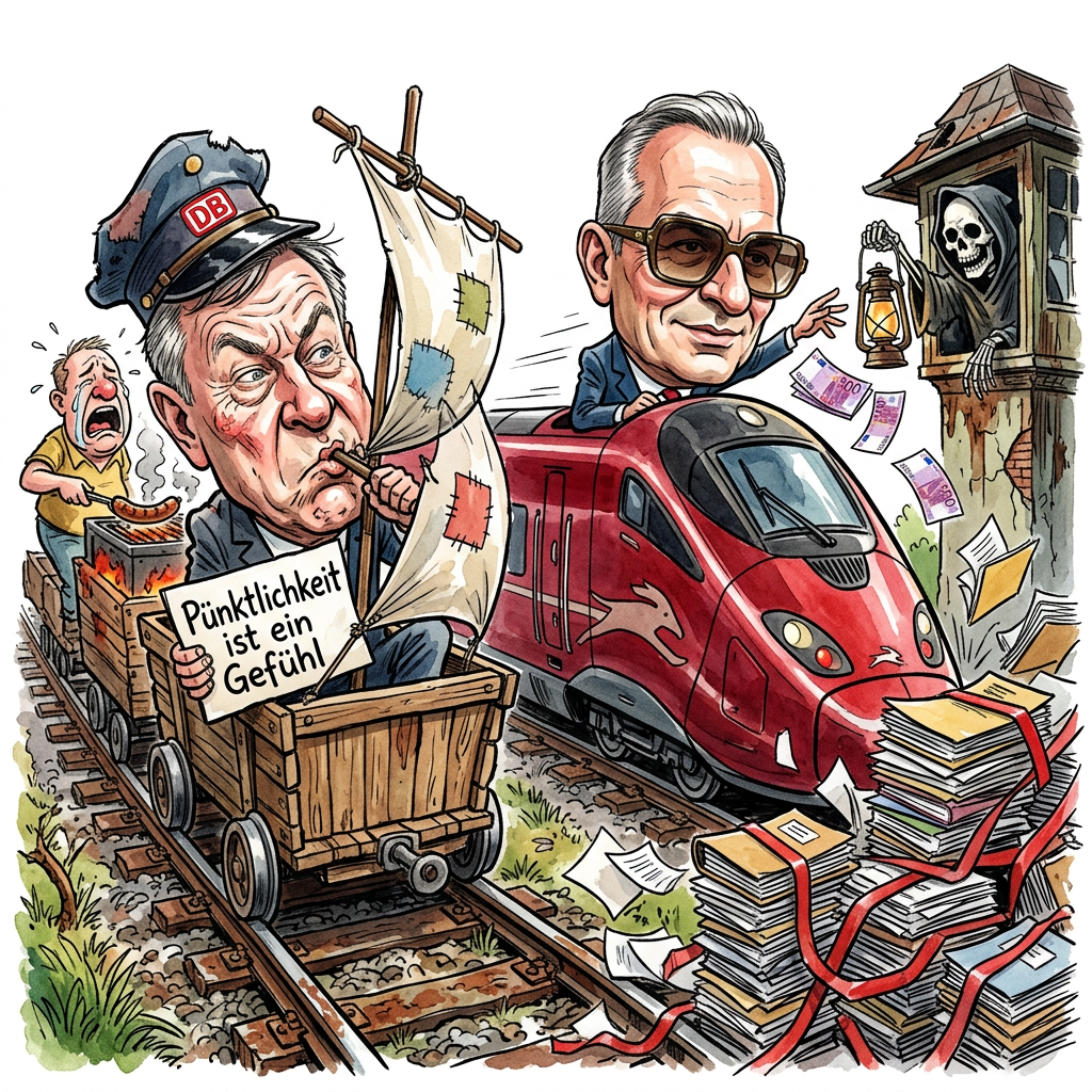 Wenn die Deutsche Bahn eines braucht, dann ist es Konkurrenz durch ein Land, das logistische Präzision historisch gesehen nur unter einem Duce kurzzeitig simuliert hat. Der italienische Fernverkehrsanbieter Italo will nun das deutsche Monopol auf Stillstand und Schimmelbrot aufbrechen. Während Richard Lutz noch versucht, die Verspätung des TEE Rheingold von 1978 mit dem Klimawandel zu rechtfertigen, verspricht Italo mediterrane Lebensfreude im ICE-Format. Man darf sich das amüsante Schauspiel vorstellen, wie ein Ferrari auf Schienen mit 300 Sachen in ein deutsches Signalstellwerk rast, dessen Software noch auf Lochkarten von Konrad Zuse basiert. Die Integration verspricht eine kulturelle Bereicherung: Statt lauwarmem Filterkaffee aus einem Gerät, dessen Wartungsintervall zuletzt in der Ära Kohl lag, gibt es künftig wohl überteuerten Espresso und Mitarbeiter, die schlechte Nachrichten so elegant in Opernarien verpacken, dass der Kunde den Zugausfall für eine kulturelle Darbietung hält. Man könnte fast meinen, die Deutsche Bahn hätte Italo nur eingeladen, damit die Fahrgäste endlich lernen, dass ein Totalausfall in Florenz charmanter wirkt als eine Teilausfälle in Castrop-Rauxel. Italo bringt den Neorealismus auf die Schiene: Die Züge sind zwar pünktlich in der Theorie, werden aber in der Praxis vermutlich als überdimensionales Kunstobjekt auf freier Strecke stehen bleiben, weil die DB Netz AG das Konzept von funktionierenden Oberleitungen als unzulässigen Eingriff in die natürliche Entropie betrachtet. Am Ende bleibt nur ein Trost für den deutschen Bahnkunden: Wenn man schon drei Stunden vor einem geschlossenen WC in der Pampa wartet, dann wenigstens in einem Waggon, dessen Design nicht an ein Wartezimmer für Urologie erinnert, sondern an die Garage eines Mailänder Modezaren, der sein Geld hauptsächlich durch das Waschen von Betongeld verdient.