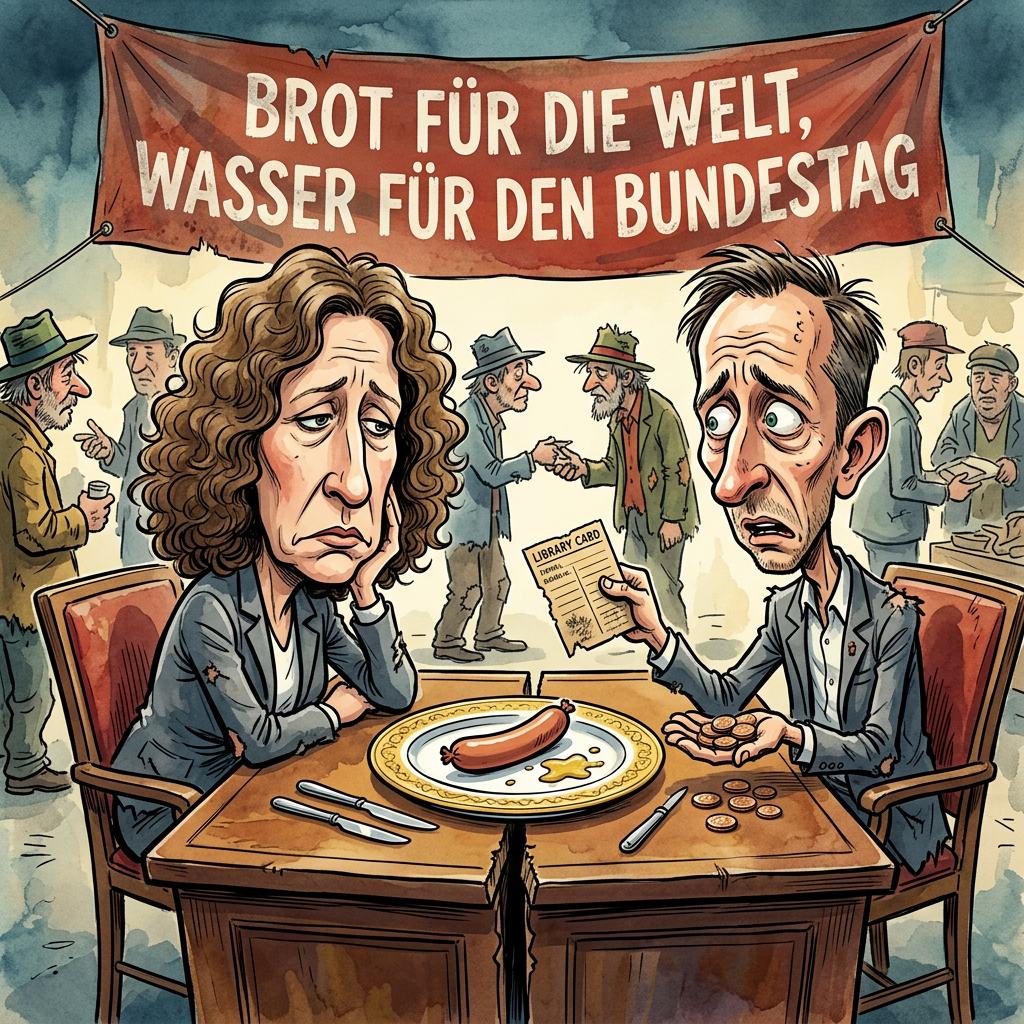 In einem beispiellosen Akt politischer Selbstkannibalisierung hat Die Linke auf ihrem Parteitag beschlossen, dass ihre Abgeordneten künftig für das Gehalt eines gehobenen Bestatters arbeiten müssen. Während das politische Berlin üblicherweise damit beschäftigt ist, Diäten so unauffällig zu erhöhen wie die Grundsteuer in einer Kleinstadt, wählt die Resterampe des demokratischen Sozialismus den Weg der radikalen Askese. 5.300 Euro brutto – das ist in Berlin-Mitte gerade mal genug, um eine Zweizimmerwohnung im Hinterhaus und drei handgefilterte Hafermilch-Lattes pro Woche zu finanzieren. Es ist die ultimative Demütigung für ein Personal, das ohnehin zwischen ideologischem Burnout und dem verzweifelten Versuch schwankt, bei Markus Lanz nicht wie eine wandelnde Geschichtsstunde der DDR zu wirken. Die interne Logik ist bestechend: Wer das Volk vertreten will, muss auch genauso verzweifelt auf das Ende des Monats warten wie ein prekär beschäftigter Geisteswissenschaftler im zwölften Semester. Die Punchline ist so bitter wie ein Espresso ohne Zucker in einer ostdeutschen Betriebskantine: Die Linke enteignet nun endlich die einzige Gruppe, die sie noch unter Kontrolle hat – sich selbst. Damit ist der parlamentarische Weg zum Kommunismus geebnet, denn wer sich Kaviar nicht mehr leisten kann, wird automatisch zum authentischen Anwalt der Currywurst-Fraktion. Es bleibt abzuwarten, ob die Betroffenen nun konsequent sind und die restlichen Diäten in Form von Wandzeitungen und Agitprop-Stickern an die Wähler verteilen. Am Ende steht die Erkenntnis, dass Die Linke die soziale Frage nun endlich gelöst hat: Wenn alle gleich arm sind, gibt es zumindest keinen Neid mehr innerhalb der Fraktionsvorsitzenden-WG.