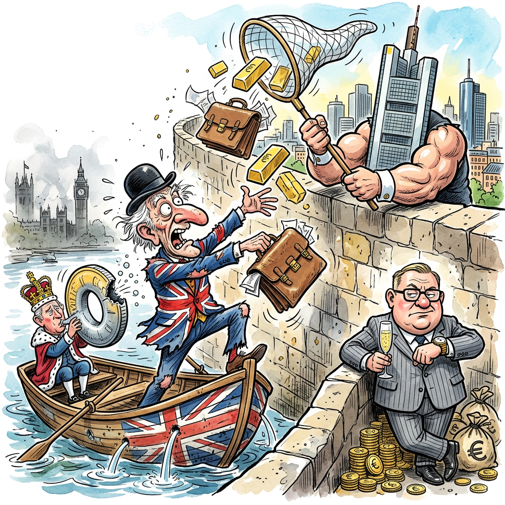 Zehn Jahre nach dem britischen Abschiedsgruß an die ökonomische Vernunft lässt sich feststellen: Der Brexit war ein voller Erfolg, vor allem für die Frankfurter Immobilienmakler und die lokale Luxusgastronomie. Während London sich mit der heroischen Souveränität eines brennenden Müllcontainers im Atlantik treiben lässt, haben die Banken ihre Asset-Werte so schnell über den Kanal geschifft, dass man in der City von London heute eher ein funktionierendes U-Boot als eine Investmentbank findet. Frankfurt hat sich derweil von einer grauen Betonwüste mit Ambitionen zu einem glitzernden Hochhaus-Dschungel gewandelt, in dem man nun auf Englisch beschimpft wird, während man für ein belegtes Brötchen den Gegenwert eines Kleinwagens entrichtet. Der Zuzug der Finanzelite hat das lokale Ökosystem nachhaltig transformiert: Wo früher Apfelwein-Kneipen waren, stehen heute Tempel der Derivate-Jongleure, die ihre Boni so diskret feiern wie ein bayerischer Ministerpräsident seine Selbstinszenierung. Die Bilanz ist eindeutig: Die Briten haben erfolgreich ihre wirtschaftliche Relevanz gegen das abstrakte Gefühl getauscht, beim Angeln im Ärmelkanal nicht von Brüsseler Normen für die Krümmung von Fischgräten belästigt zu werden. Frankfurt dankt artig für die Milliarden und die tausenden Arbeitsplätze, die nun hier stattfinden, während man in London vermutlich bald dazu übergeht, Kronjuwelen gegen eine warme Mahlzeit und eine gebrauchte Autobatterie einzutauschen. Es ist die größte Umverteilung von Wohlstand seit der Erfindung der Erbschaftssteuer, nur dass die Briten diesmal freiwillig den Notar für ihre eigene Entmündigung bezahlt haben. Das Vereinigte Königreich ist nun wie dieser eine Ex-Partner, der behauptet, er brauche niemanden, während er weinend im Regen steht und versucht, eine Pizza mit Monopoly-Geld zu bezahlen.