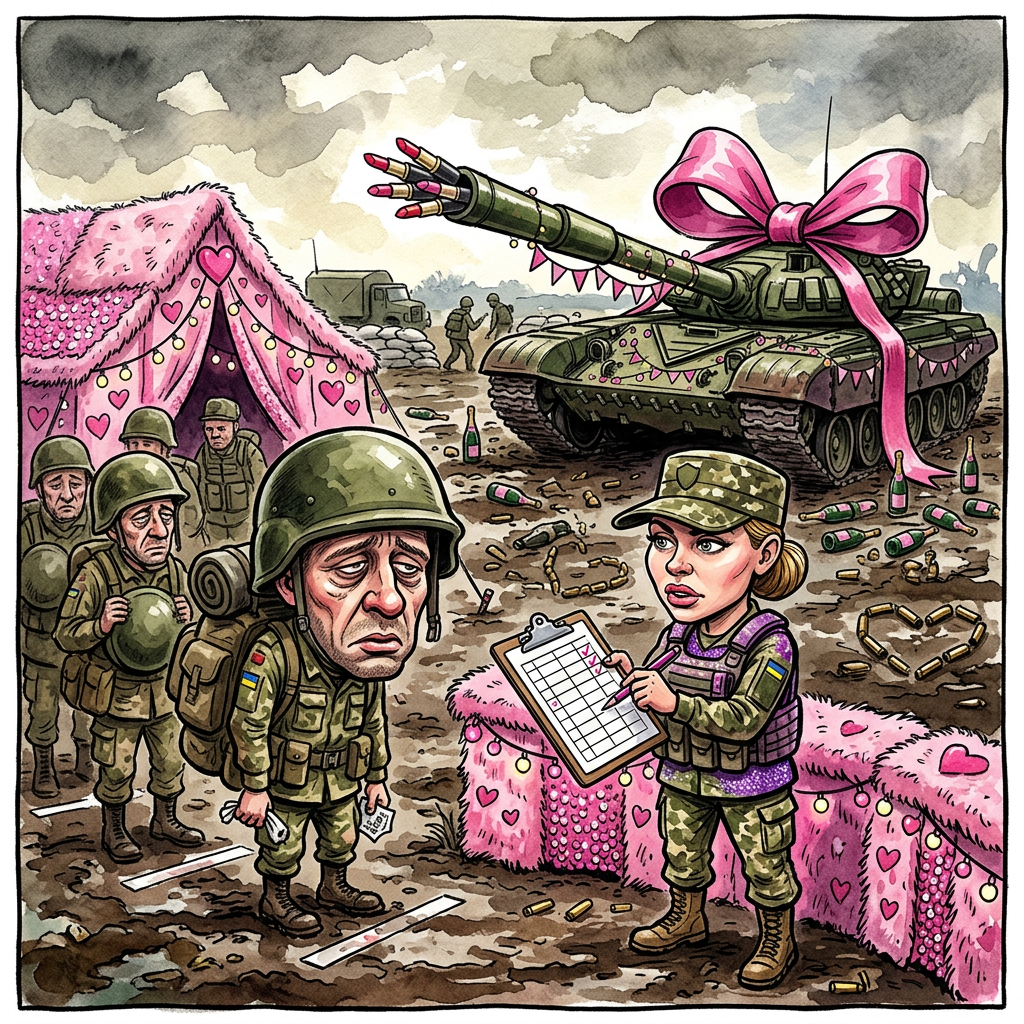 Inmitten von Schlamm und geopolitischer Instabilität beweist die Ukraine einmal mehr, dass der Markt regelt, was die staatliche Logistik nicht zu liefern vermag. Wenn der Schützenpanzer streikt, hilft oft nur noch die Mobilisierung des ältesten Gewerbes der Welt, um den moralischen Reifendruck aufrechtzuerhalten. S. Petersohn berichtet von einer wirtschaftlichen Symbiose, die selbst Christian Lindner Tränen der Rührung in die Augen treiben würde: Sexarbeit im Frontgebiet als ultimative Form der Deregulierung. Während westliche Panzerlieferungen oft an fehlenden Ersatzteilen scheitern, ist die Versorgung im Bereich der zwischenmenschlichen Feinmechanik dank prekärer Einkommensverhältnisse gesichert. Die Damen der Frontbeglückung transformieren das Schlachtfeld in eine gigantische, wenn auch ungemütliche Wellness-Oase, in der das Wort Stellungskrieg eine völlig neue, fast schon gymnastische Bedeutung gewinnt. Es ist die ultimative Form der zivil-militärischen Zusammenarbeit: Während oben die Drohnen sirren, wird unten an der Feinmotorik gearbeitet, was beweist, dass körperliche Ertüchtigung im Schützengraben nicht immer mit dem Bajonett erfolgen muss. Die ökonomische Logik ist dabei bestechend konsequent, denn wer sein Leben täglich für eine Abstraktion wie die Souveränität riskiert, möchte wenigstens kurzzeitig in den Genuss einer sehr konkreten, stundenweise abgerechneten Souveränität über die eigenen Endorphine gelangen. In dieser Branche ist der Kunde zwar noch König, aber die Dienstleisterin die einzige, die in diesem Konflikt wirklich weiß, wie man einen ordentlichen Blowback verhindert. Wenn am Ende des Tages die Bilanz zwischen Risiko und Rendite gezogen wird, bleibt die Erkenntnis: In der Ukraine wird derzeit nicht nur für die Freiheit gekämpft, sondern auch hart dafür gearbeitet, dass der Begriff Völkerverständigung endlich mal wieder etwas Fleisch auf die Knochen bekommt.