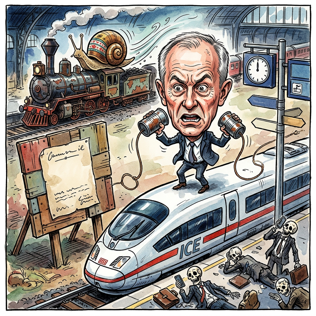 Ein beispielloser Anfall von Konsequenz hat den deutschen Schienenverkehr lahmgelegt. Während die Deutsche Bahn normalerweise durch schleichende Inkompetenz und das beharrliche Ignorieren physikalischer Gesetze besticht, gelang ihr mit dem flächendeckenden Funkausfall nun das ultimative Meisterstück der Entschleunigung. Konzernchef Richard Lutz steht fassungslos vor den Trümmern einer Infrastruktur, die ohnehin nur noch durch oxidierten Optimismus und überteuerte Beraterverträge zusammengehalten wurde. Die Ursache der Stoerung bleibt geheimnisvoll, doch böse Zungen behaupten, das System habe schlichtweg kapituliert, als es versuchte, ein Update auf Windows 95 hochzuladen. Nun herrscht endlich Gleichberechtigung im Netz: Wenn nichts mehr fährt, kann sich auch niemand mehr über die Verspätung beschweren. Es ist die kühne Vision einer Bahn, die sich völlig von der Last des Transports emanzipiert hat und stattdessen als deutschlandweites Mahnmal für die industrielle Archäologie fungiert. Dass der Vorstand in dieser Krise keine Antwort findet, ist nur folgerichtig, schließlich wurde das Konzept 'Antwort' vor Jahren gegen eine 15-prozentige Dividende an die Aktionäre verpfändet. Man erwägt nun, Brieftauben mit dem Prädikat 'InterCityExpress' auszustatten, wobei diese im Gegensatz zum Original wenigstens bei leichtem Schneefall fliegen können. Am Ende bleibt die bittere Erkenntnis, dass die Bahn das einzige Unternehmen weltweit ist, dem ein technischer Totalausfall weniger schadet als der reguläre Betrieb, weil beim Stillstand wenigstens die Verschleißteile geschont werden.