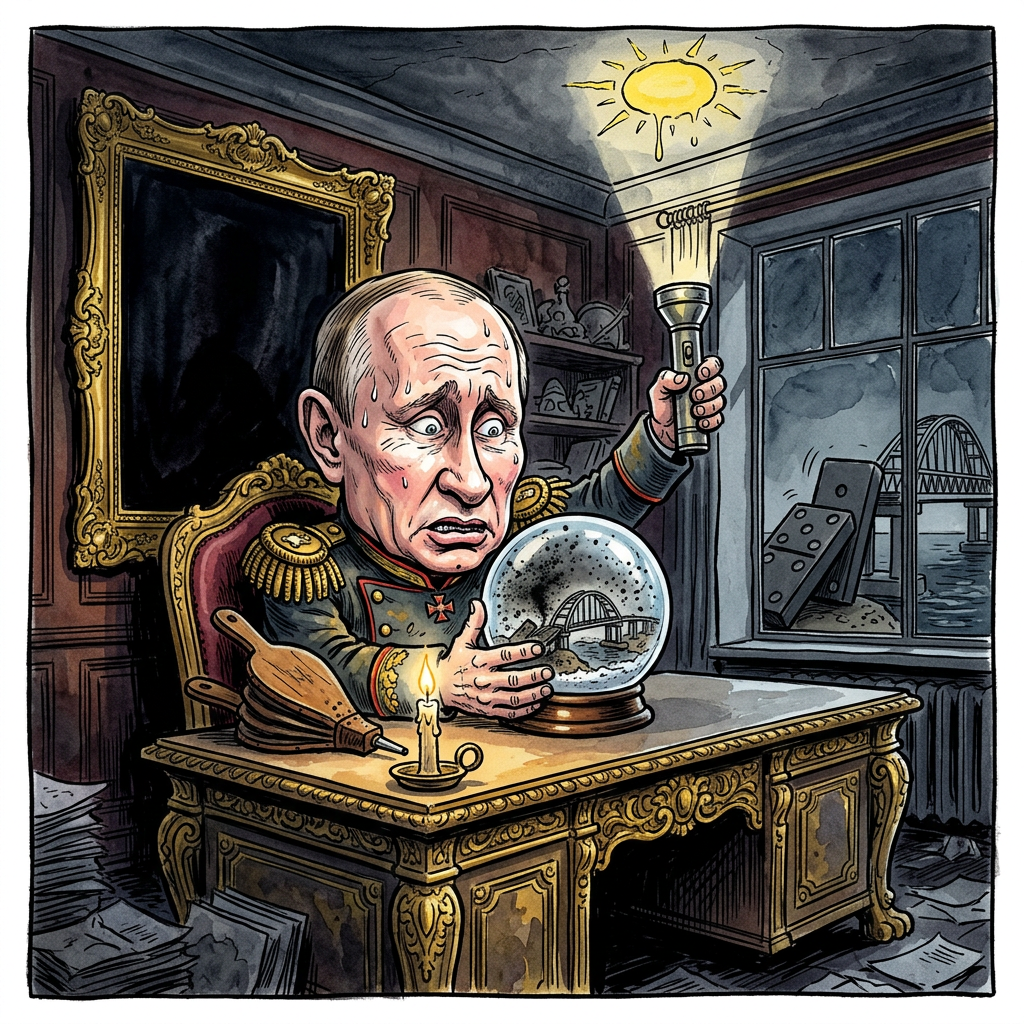 Wladimir Putin, der Großmeister des strategischen Rückwärts-Fortschritts, hat die Krim erfolgreich in ein historisches Erlebnismuseum für das 18. Jahrhundert verwandelt. Während westliche Dekadenz-Staaten sich noch mit profaner Elektrizität aufhalten, setzen die von Russland installierten Statthalter konsequent auf den 'Notstand' als futuristisches Lifestyle-Konzept. Die ukrainischen Angriffe auf die Energieversorgung sind in der Kreml-Logik natürlich keine Sabotage, sondern eine externe Unterstützung bei der russischen Fastenkur gegen den westlichen Konsumterror. Dass nun die Lichter ausgehen, ist eine bewusst gewählte Metapher für die intellektuelle Strahlkraft der aktuellen russischen Außenpolitik: Wenn man schon keine Visionen hat, sollte es wenigstens dunkel genug sein, damit es keiner merkt. Besonders pikant ist dabei der Imageschaden für den Kreml-Chef, der bisher glaubte, man könne ein Weltreich allein mit der heißen Luft seiner eigenen Fernsehansprachen beheizen. Es ist eine bittere Ironie der Geschichte, dass der Mann, der Europa das Gas abdrehen wollte, nun feststellen muss, dass man für die Krim-Brücke leider keine Batterien im Lieferumfang enthalten waren. Putin steht nun vor dem logistischen Problem, die patriotische Begeisterung im Dunkeln zu moderieren, was schwierig ist, wenn das Volk beim Klatschen die eigenen Hände nicht mehr findet. Am Ende bleibt die Erkenntnis, dass Russlands imperialer Anspruch wie eine billige Lichterkette vom Discounter funktioniert: Fällt ein Lämpchen aus, kehrt im gesamten Vorgarten augenblicklich das finstere Mittelalter zurück.