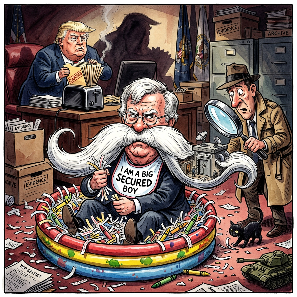 John Bolton, der Mann, dessen oberlippenbasierte Gesichtsarchitektur seit Jahrzehnten als natürliches Biotop für Kleinstsäuger und politisches Giftgas fungiert, hat sich schuldig bekannt. Der Vorwurf: Ein Umgang mit Geheimdokumenten, der selbst für Washingtoner Verhältnisse so nachlässig war, dass man vermuten könnte, er habe die Atom-Codes als Untersetzer für seinen morgendlichen Earl Grey zweckentfremdet. Bolton, der jahrelang mit der subtilen Anmut eines Vorschlaghammers im Porzellanladen der Diplomatie wütete, räumte nun ein, dass seine private Aktenführung eher dem Ablagesystem eines enthusiastischen Altpapier-Sammlers entsprach als den Protokollen der nationalen Sicherheit. Es ist die ultimative Pointe einer Karriere, die darauf basierte, anderen Ländern mangelnde Disziplin vorzuwerfen, während er selbst hochsensible Dossiers behandelte wie die Speisekarte eines zweitklassigen Steakhouses. Dass Bolton nun auf einen Deal hofft, um einer Haftstrafe zu entgehen, passt ins Bild eines Mannes, der stets bereit war, für die Durchsetzung seiner Ideale fremde Leben zu opfern, beim eigenen Komfort jedoch plötzlich die Vorzüge der außergerichtlichen Einigung entdeckt. Ein Gefängnisaufenthalt wäre ohnehin problematisch geworden, da die US-Justizvollzugsanstalten logistisch nicht darauf vorbereitet sind, einen Schnurrbart dieser Größenordnung unter Quarantäne zu stellen, ohne die Belüftungssyteme des gesamten Bundesstaates zu gefährden. Sollte er tatsächlich ohne Gitterstäbe davonkommen, bliebe ihm immerhin noch der Posten als Cheflobbyist für Aktenvernichterhersteller, da niemand die Notwendigkeit ihrer Produkte eindrucksvoller unter Beweis gestellt hat als dieser stolze Veteran der administrativen Inkompetenz.