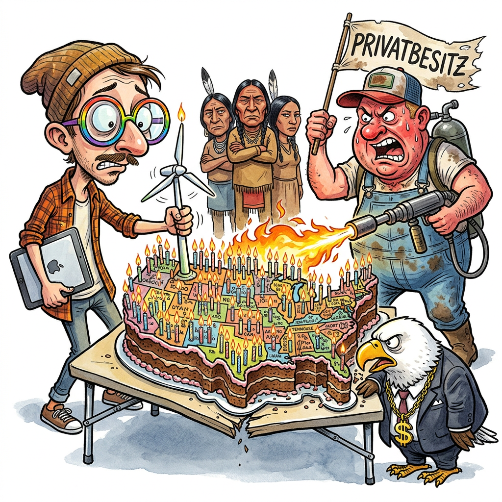 Die Vereinigten Staaten zelebrieren 250 Jahre Unabhängigkeit – ein stolzes Jubiläum für eine Nation, die das Konzept der Freiheit so weit gedehnt hat, dass es mittlerweile als Yoga-Übung für juristische Winkelzüge durchgeht. Während man in den urbanen Enklaven der Küsten Freiheit als das unveräußerliche Recht definiert, an einer Hafermilch-Infusion zu nuckeln, ohne von einem Verbrennungsmotor belästigt zu werden, versteht der stolze Patriot im Rust Belt darunter primär das Recht, sein Grundstück mit genügend Munition zu pflastern, um ein mittelgroßes Nagetier in die Stratosphäre zu befördern. S. Schmidt beobachtet eine Nation, die so tief gespalten ist, dass die einzige Gemeinsamkeit das kollektive Ignorieren der indigenen Bevölkerung bleibt. Für die Ureinwohner ist das Jubiläum ohnehin nur die 250. Mahnung für eine Zwangsräumung, die historisch gesehen etwas aus dem Ruder gelaufen ist. In Washington klopfen sich Politiker auf die Schultern, deren Vorstellung von Demokratie darin besteht, die Bevölkerung zwischen zwei Greisen wählen zu lassen, die bereits die Grundsteinlegung der Unabhängigkeitshalle persönlich miterlebt haben könnten. Die USA sind heute wie ein überladener Pick-up-Truck: Der Lack blättert, der Motor stottert, aber auf der Ladefläche weht die Flagge so heftig, dass man den massiven Blechschaden an der Front geschickt übersieht. Wer braucht schon soziale Absicherung oder ein metrisches System, wenn er die Freiheit hat, sich zwischen 45 verschiedenen Sorten zuckersüßer Frühstücksflocken für den langsamen Herztod zu entscheiden.