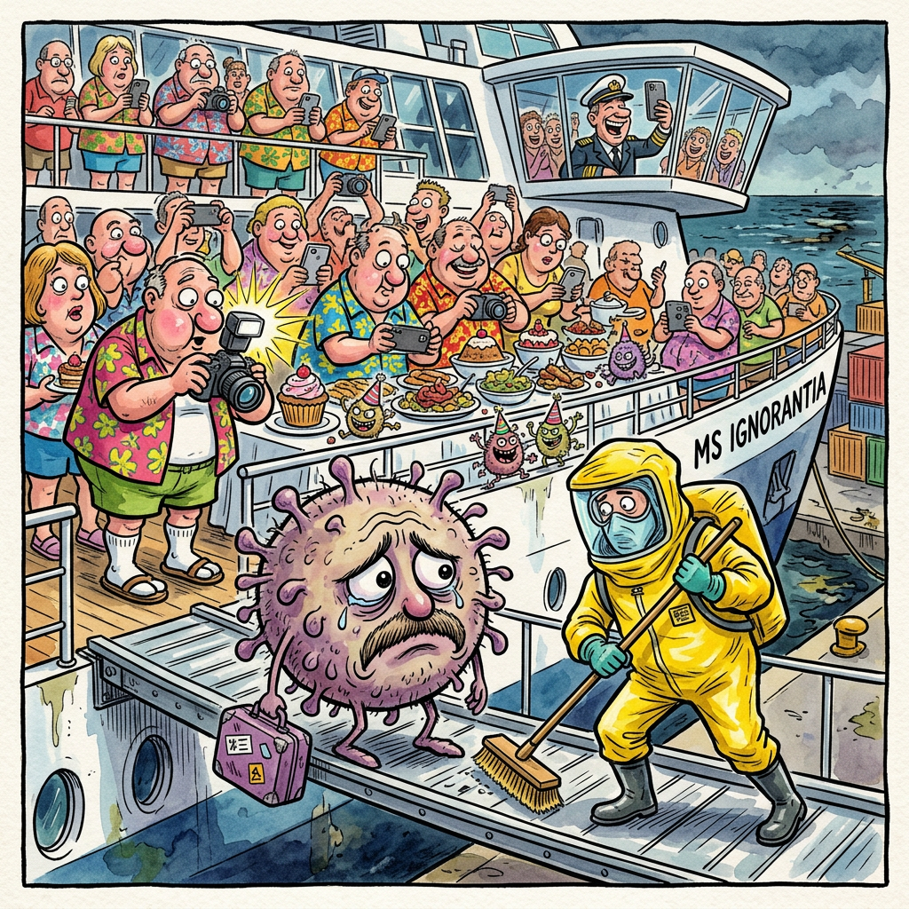 Aufatmen bei den Kapitänen der schwimmenden Plattenbauten und den Aktionären des globalen Keimaustauschs: Die Weltgesundheitsorganisation WHO gibt offiziell Entwarnung für das Hantavirus auf Kreuzfahrtschiffen. Offensichtlich war die Konkurrenz an Bord zu groß, denn gegen das etablierte Buffet-Baktrerium und die traditionelle Salmonellen-Gala im Hauptdeck konnte das Hantavirus schlicht nicht konkurrieren. Es ist ein herber Schlag für das Virus, das sich in der feuchten Enge eigentlich eine glänzende Karriere als globale Bedrohung erhofft hatte, nun aber feststellen musste, dass die durchschnittliche Immunität eines deutschen Pauschaltouristen, der bereits drei Runden am All-you-can-eat-Geflügelsalat überlebt hat, härter ist als jede Laborkultur. Wer bereitwillig in einer schwimmenden Petrischale über den Ozean schippert, um sich von philippinischen Mindestlöhnern im Matrosenkostüm den vierten Aperol Spritz servieren zu lassen, dessen Organismus betrachtet ein Hantavirus lediglich als willkommene Abwechslung zum täglichen Kampf gegen die Norovirus-Hölle der Kabinen-Toiletten. Die WHO betont, dass keine weitere Ausbreitung zu befürchten sei, da die Passagiere ohnehin damit beschäftigt waren, ihre Handtücher bereits um fünf Uhr morgens auf Liegen zu platzieren, was keinen Raum für virale Interaktion ließ. Damit bleibt das Hantavirus die einzige Enttäuschung dieser Reise, die noch weniger Durchschlagskraft besaß als das abendliche Unterhaltungsprogramm der Animateure. Am Ende zeigt sich einmal mehr: Nichts ist steriler als die Hoffnung auf ein echtes Abenteuer inmitten von polyestertragenden Rentnern, die selbst einer Pandemie mit der stoischen Gelassenheit einer abgelaufenen Bordkarte begegnen würden.