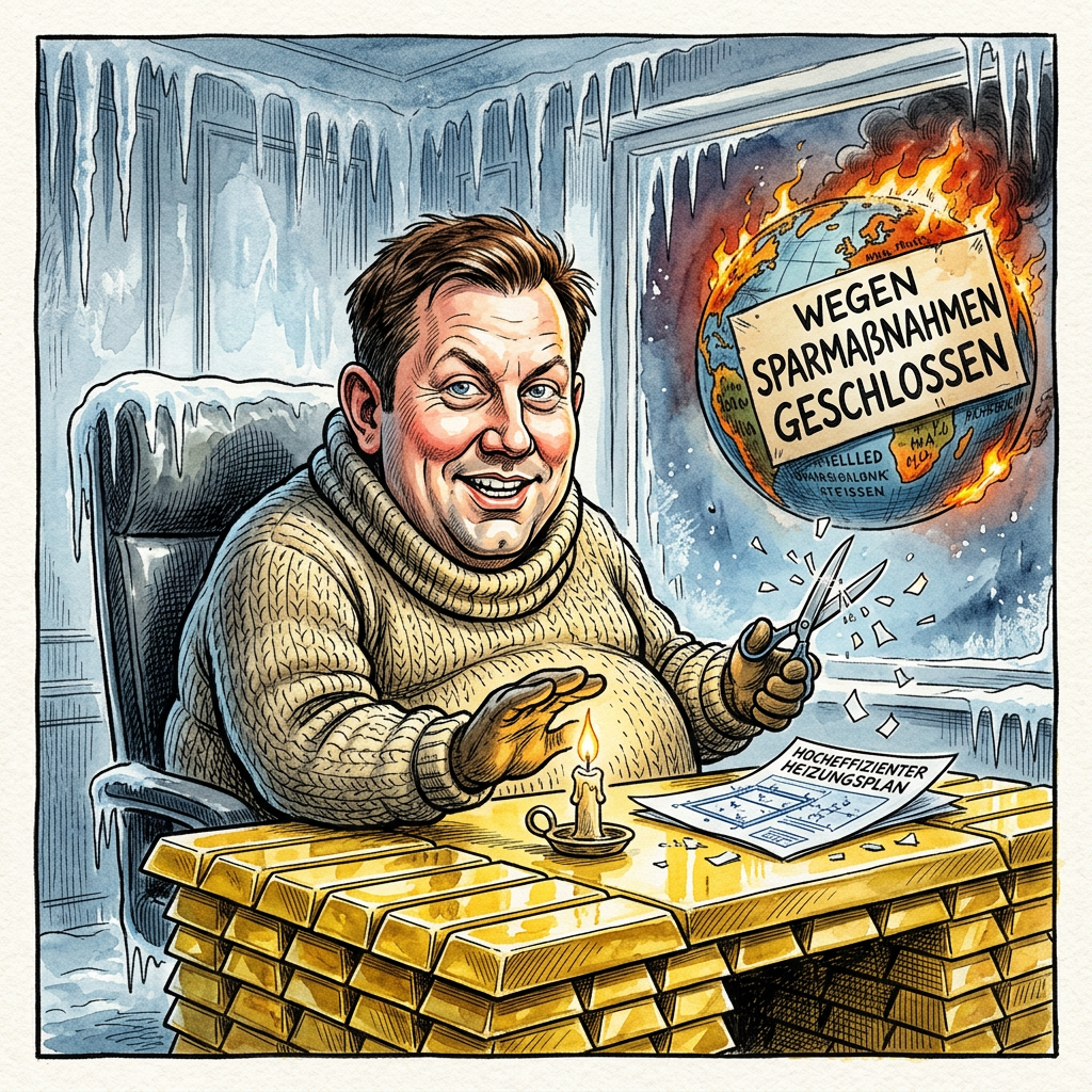 Lars Klingbeil, der menschgewordene Kompromiss zwischen einer Schlaftablette und einem Sparkassendirektor, hat das Unmögliche vollbracht: Er will den Klimafonds so weit eindampfen, dass am Ende nur noch genug Geld für eine Packung Teelichter pro Haushalt übrig bleibt. Während die Welt draußen physikalisch gesehen eher zur Fritteuse mutiert, schaltet die Bundesregierung beim Transformationsfonds auf den Modus Totstellen. Die Logik dahinter ist bestechend: Wenn wir die Heizungsförderung streichen, wird es in deutschen Wohnzimmern so ungemütlich, dass die Bürger aus reinem Selbsterhaltungstrieb anfangen, ihre alten IKEA-Kataloge und die gescheiterten Rentenpläne der SPD zu verbrennen, was technisch gesehen auch eine Form von Biomasse-Heizung ist. Klingbeil verkauft diesen fiskalischen Offenbarungseid als Konsolidierung, wobei er vermutlich hofft, dass die Wähler den Klimawandel für eine bloße Erfindung der Heizungsbauer-Lobby halten, sobald sie im Winter ihre eigenen Atemwolken im Flur zählen können. Es ist die feine Kunst der sozialdemokratischen Selbstverzwergung: Man verspricht den großen grünen Wurf und liefert am Ende eine leere Spardose, auf der oben mit Edding Klimaschutz steht, während unten die Schuldenbremse wie ein bösartiger Tumor wuchert. Wer braucht schon eine Wärmepumpe, wenn er sich beim Lesen der Gasrechnung vor Wut warmzittern kann? Das ist die wahre energetische Selbstversorgung, ein Geniestreich der politischen Thermodynamik. Am Ende spart die Ampel so konsequent am Fortschritt, dass Deutschland bald wieder zum technologischen Standard des Mittelalters zurückkehrt, was immerhin den Vorteil hat, dass man für einen Scheiterhaufen keine staatliche Förderung beantragen muss.