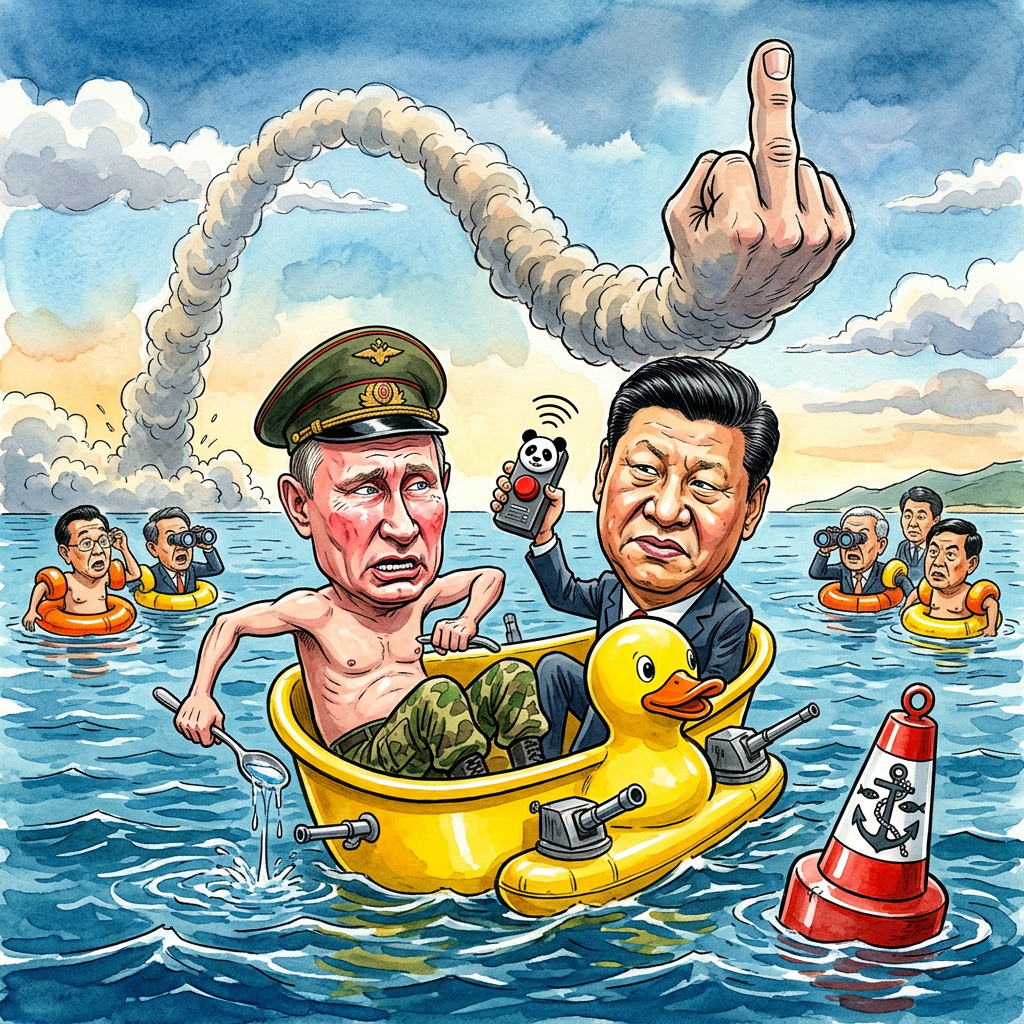 Wenn sich zwei hemmungslose Philanthropen der Aufrüstung wie Wladimir Putin und Xi Jinping zum gemeinsamen Planschen im Pazifik treffen, dann geschieht dies naturgemäß nur aus tiefer Sorge um die maritime Flora und Fauna. Die aktuelle Marineübung der beiden Supermächte ist in Wahrheit nichts anderes als eine schwimmende Selbsthilfegruppe für Staaten, die von der Weltgemeinschaft so missverstanden werden wie ein Schlagring bei einer Klavierstunde. Mit dem rituellen Abfeuern einer Interkontinentalrakete in den Pazifik hat China zudem bewiesen, dass man auch ohne Umwelthilfe-Sticker sehr effizient zur Erwärmung der Meere beitragen kann. Es handle sich laut Peking um einen Routinevorgang, ähnlich dem täglichen Zähneputzen, nur dass die Borsten aus angereichertem Uran bestehen und die Zahnpasta eine Reichweite von zwölftausend Kilometern besitzt. Die besorgten Anrainerstaaten reagieren derweil mit der typischen Mischung aus diplomatischer Schnappatmung und dem hastigen Bau von Unterwasser-Luftschutzbunkern. Während westliche Analysten noch rätseln, ob die Kooperation eine ernsthafte Bedrohung darstellt, dient die Rakete vermutlich schlicht als überdimensioniertes Leuchtfeuer, um den orientierungslosen russischen Admiralen zu zeigen, wo oben und wo unten ist. Das Manöver fungiert letztlich als maritime Paartherapie: Man teilt sich den Luftraum, den Treibstoff und die gemeinsame Sehnsucht nach einer Weltkarte, auf der die eigenen Grenzen so flexibel sind wie die Moralvorstellungen der Rüstungslobby. Sollten die Übungen weiterhin so erfolgreich verlaufen, wird China demnächst vermutlich vorschlagen, den gesamten Ozean als private Badewanne in das kommunistische Parteiprogramm aufzunehmen.