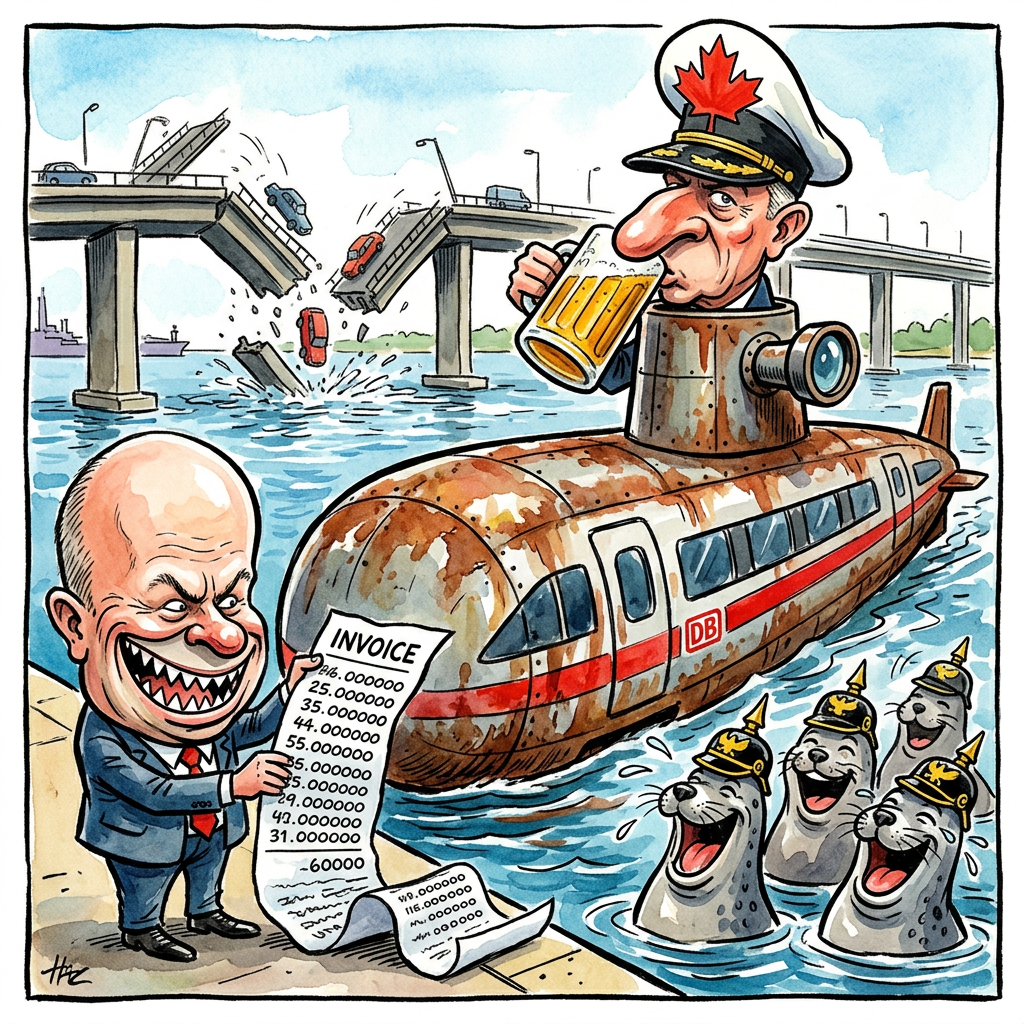 Ein Wunder geschieht an der Kieler Förde: Während die Deutsche Bahn bereits an der logistischen Herausforderung scheitert, eine Weiche ohne dreiwöchiges Krisenmanagement zu stellen, verspricht Thyssenkrupp Marine Systems (TKMS) den Kanadiern die totale Unsichtbarkeit. Kanada hat Milliarden in die Hand genommen, um U-Boote in Kiel zu bestellen – vermutlich, damit die künftigen Besatzungen der Peinlichkeit entgehen, von der Oberfläche aus zusehen zu müssen, wie Schmelzwasser das eigene Land flutet. Es ist der größte Auftrag der Unternehmensgeschichte, was in Deutschland traditionell bedeutet, dass die Pünktlichkeit der Auslieferung in geologischen Zeiträumen gemessen wird. Während das Verteidigungsministerium noch darüber rätselt, ob man die Torpedoschächte auch als Pfandflaschen-Rückgabestationen für das soziale Jahr nutzen kann, feiert die Kieler Werft den Exportschlager. Es ist die ultimative deutsche Ironie: Wir bauen Schiffe, die man absichtlich versenkt, weil wir mit denen, die oben bleiben sollen, spätestens an der nächsten Elbvertiefung oder einer maroden Schleuse scheitern würden. Dass ausgerechnet das Land des Ahornsirups nun auf deutsche Wertarbeit setzt, zeugt von einem grenzenlosen Vertrauen in eine Nation, deren einziger anderer nennenswerter Exportartikel derzeit die schlechte Laune ist. Wenn das Projekt so verläuft wie der Berliner Flughafen, wird das erste Boot pünktlich zur Entdeckung des Mars in See stechen – allerdings nur, wenn bis dahin jemand gefunden wurde, der die Faxgeräte an Bord bedienen kann. Am Ende bleibt die Erkenntnis: Deutschland ist weltspitze darin, Dinge zu bauen, die am besten funktionieren, wenn man sie niemals wiedersieht.