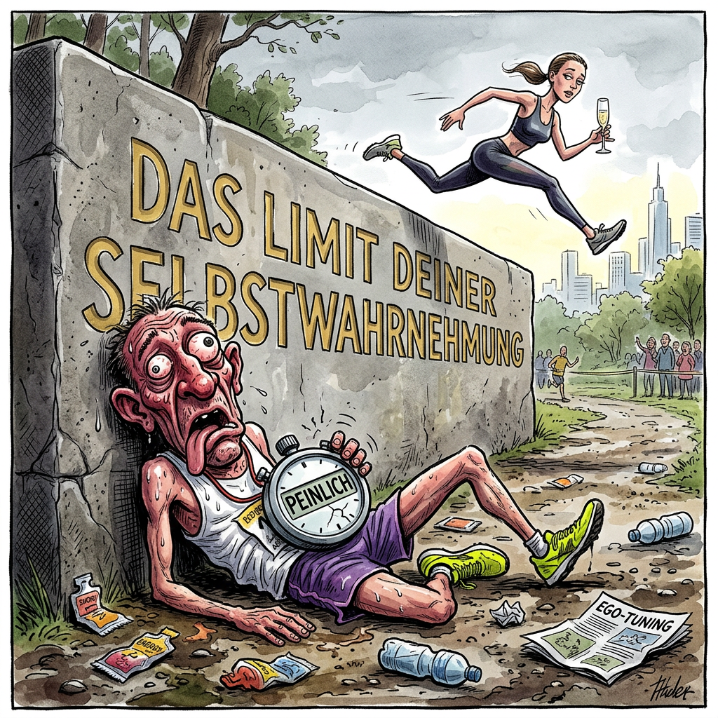 Dass das starke Geschlecht beim Marathon spätestens ab Kilometer 35 einknickt wie eine schlecht konstruierte Baumarktleiter, ist kein sportliches Defizit, sondern gelebte Tradition. Während Frauen ihre Kräfte mit der Präzision eines Schweizer Uhrwerks einteilen, stürmt der durchschnittliche Alpha-Lappen los, als müsse er höchstpersönlich die letzte Flasche Weizenbier am Horizont vor der Vernichtung retten. Die Datenanalyse von Veronika Simon legt schonungslos offen, was Fitness-Tracker seit Jahren verschweigen: Das männliche Pacing ist eine Mischung aus napoleonischem Größenwahn und der Impulskontrolle eines Goldfisches im Kokainrausch. Der Mann an sich betrachtet den Marathon nicht als Ausdauerleistung, sondern als Arena für ein archaisches Testosteron-Theater, bei dem er nach dem Startschuss kurzzeitig den inneren Geparden mimt, um kurz vor dem Ziel als weinerlicher Käfer auf dem Rücken zu enden. Die berüchtigte Marathon-Wand ist für Männer keine physiologische Barriere, sondern eine verdiente psychologische Ohrfeige der Evolution. Es ist die gerechte Strafe für den Versuch, fehlende aerobische Kapazitäten durch das Tragen von Kompressionssocken im Wert eines Kleinwagens und einen manischen Blick zu kompensieren. Während die Läuferin bereits über das Abendessen nachdenkt, erforscht der Mann bei Kilometer 38 die ontologische Tiefe des Asphaltes, indem er ihn mit seinem Gesicht touchiert. Letztlich beweist die Statistik nur eines: Der Vorwärtsdrang des Mannes endet exakt dort, wo das erste Mal echte Selbstreflexion stattfinden müsste – ein Zustand, den die meisten Männer ohnehin seit der Pubertät erfolgreich mit hohem Puls und übersteigertem Geltungsdrang zu überspielen versuchen. Männer laufen nicht gegen die Uhr, sie laufen vor der Realität weg und werden dabei konsequenterweise von der Biologie wie ein unbezahlter Praktikant abserviert.