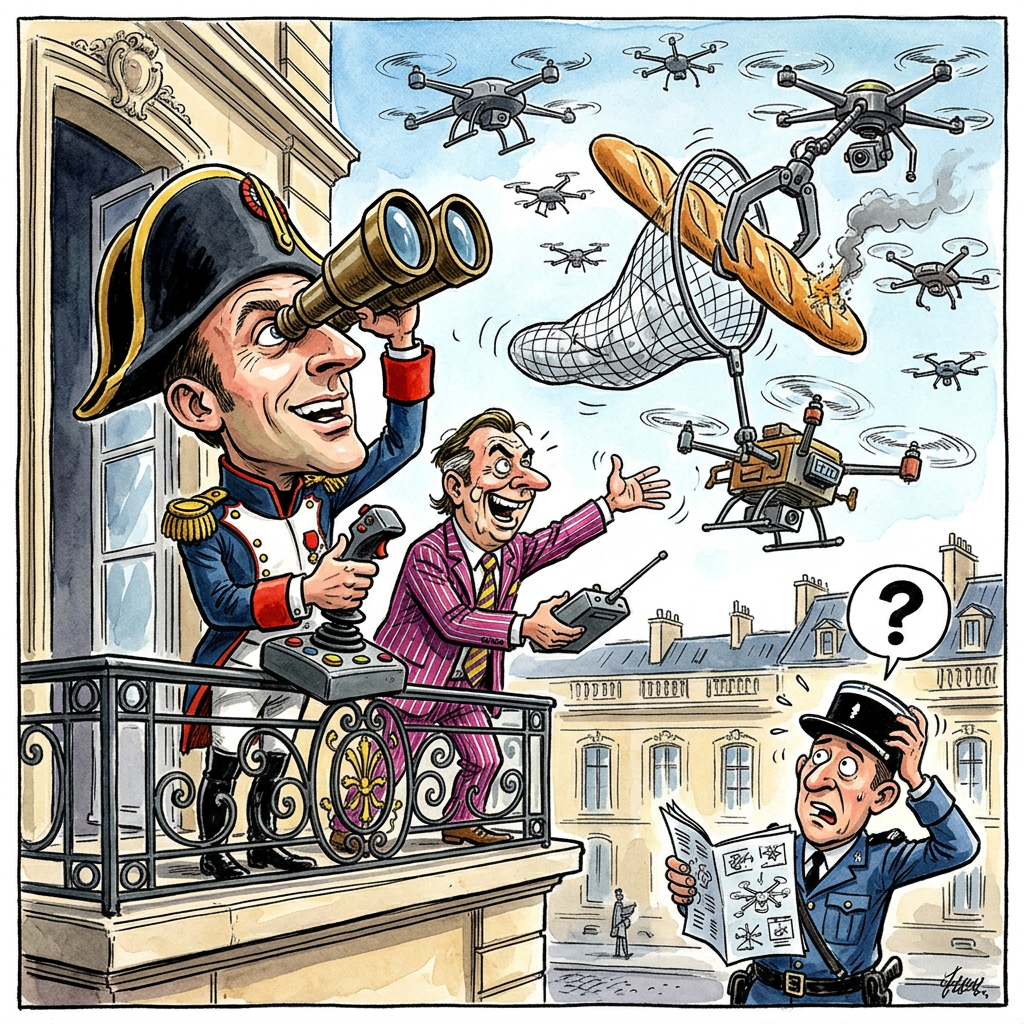 In Frankreich wird der Luftraum nun endgültig zum rechtsfreien Rummelplatz für profitorientierte Hobbypiloten erklärt. Da der Staat bekanntermaßen schon bei der Verkehrsplanung am Boden kapituliert hat, dürfen nun Privatfirmen mit staatlichem Segen Jagd auf verdächtige Flugobjekte machen. Die Grande Nation delegiert das Gewaltmonopol an Start-ups, die technologisch irgendwo zwischen einem aufgepumpten Staubsaugervertreter und einem paranoiden Silicon-Valley-Prepper rangieren. Ziel der Mission ist es, unbekannte Drohnen abzufangen, bevor sie sensiblen Gebieten zu nahe kommen oder – Gott bewahre – Fotos von Emmanuel Macrons sorgsam toupierter Urlaubsfrisur machen. Die rechtliche Lage ist dabei so stabil wie ein nasses Croissant: Niemand weiß genau, wer haftet, wenn ein privater Abfangjäger aus Versehen die Taube eines örtlichen Rentners oder das Toupet eines Senators vom Himmel holt. Man setzt auf Techniken, die klingen wie Science-Fiction für Arme, während J. Borutta pflichtbewusst protokolliert, wie die Bürokratie unter der Last der ungeklärten Haftungsfragen ächzt. Es ist die ultimative neoliberale Lösung für ein Problem, das man ohne die Erfindung von Amazon-Lieferdrohnen gar nicht erst hätte: Man bekämpft das technologische Chaos mit noch mehr kommerziellem Chaos. Dass Frankreich hierbei auf Firmen setzt, die vermutlich Schwierigkeiten hätten, ein Drei-Gänge-Menü unfallfrei zu servieren, verleiht der Sache eine charmante Note von Größenwahn. Am Ende des Tages schützt man die nationale Souveränität eben am besten dadurch, dass man sie an den Meistbietenden mit der schnellsten Fernbedienung versteigert. Wenn der erste Hobby-Abfangjäger aus Versehen den Eiffelturm als feindliches Flugobjekt markiert, wird man in Paris vermutlich feststellen, dass ein Outsourcing der Verteidigung zwar Kosten spart, aber die Würde der Nation in Form von Elektroschrott im Garten landen lässt.