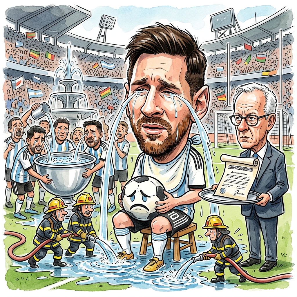 Argentinien hat das Finale der Weltmeisterschaft verloren und kann den Titel nicht verteidigen. Nach der Niederlage flossen bei den Spielern und den Fans in Buenos Aires bittere Tränen. Superstar Lionel Messi weinte so stark, dass die FIFA kurzzeitig überlegte, das Stadion in ein Schwimmbad umzubenennen. Ohne den goldenen Pokal wirken die Spieler plötzlich wie ganz normale Menschen, die im Supermarkt an der Kasse Schlange stehen müssen. In Argentinien herrscht Schockstarre, doch es gibt auch gute Nachrichten. Die Regierung spart Millionen an Stromkosten, weil niemand mehr die hellen Sieges-Scheinwerfer einschalten muss. Ein Fan erklärte, dass er jetzt endlich wieder Zeit für seine Familie habe, was er eigentlich als die größere Katastrophe empfindet. Messi überlegt derweil, ob er seine Tränen in kleinen Flaschen als Energy-Drink verkauft. Das gibt dem Begriff Heulsuse eine völlig neue wirtschaftliche Bedeutung. Auch Kanzler Friedrich Merz schickte kein Mitleid, sondern fragte diskret an, ob man den frustrierten Messi nicht als Fachkraft für den deutschen Mittelstand umschulen könne. Argentinien feiert trotzdem ein bisschen, weil sie nun offiziell Weltmeister im Traurigsein sind. Der Silberpokal wird jetzt als Eiskübel für den Frust-Wein genutzt. Ende gut, alles nass.