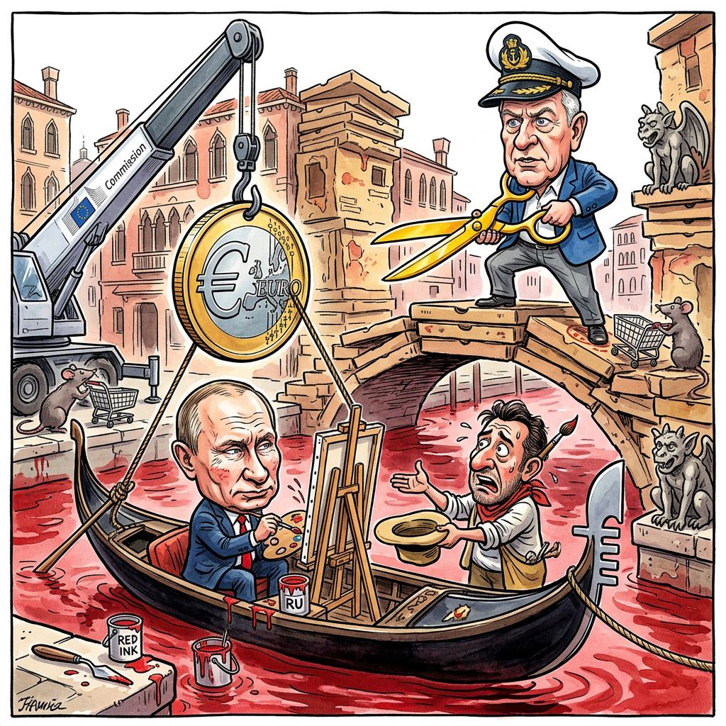Die Europäische Union hat der Kunstbiennale in Venedig zwei Millionen Euro Fördergelder gestrichen, weil dort russische Künstler teilnehmen dürfen. Das ist das erste Mal seit Beginn des Ukraine-Kriegs, dass Russland bei der berühmten Schau wieder dabei sein darf. Die EU findet das gar nicht lustig und zieht sofort den Stecker beim Geldbeutel. Wenn kein Geld mehr fließt, müssen die Künstler in Venedig jetzt wohl mit Leitungswasser statt Champagner malen. Bundesaußenminister Johann Wadephul lobte die harte Linie und sagte, dass man Kunst nicht mit russischem Kaviar mischen dürfe. Man wolle in Venedig schließlich schöne Bilder sehen und keine Urlaubsfotos aus dem Kreml. Die Veranstalter stehen nun vor einem Problem: Ohne die Millionen reicht das Budget gerade noch für drei Eimer Wandfarbe und einen gebrauchten Pinsel vom Baumarkt. Vielleicht können die Russen ja ihre eigenen Farben mitbringen, solange sie nicht im Dunkeln leuchten. Finanzminister Lars Klingbeil rechnet derweil schon aus, wie viele Schlaglöcher er mit den gesparten zwei Millionen in Berlin stopfen kann. Wahrscheinlich reicht es genau für ein halbes Loch auf der Friedrichstraße. Am Ende bleibt Venedig nur die Hoffnung auf reiche Touristen, die für ein Selfie mit einer leeren Leinwand bezahlen. Kunst kommt eben von Können, aber ohne Kohle ist es am Ende doch nur ein nasses Hobby in einer sinkenden Stadt.
