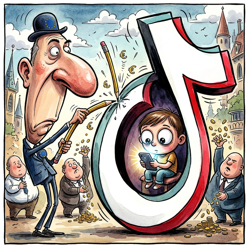 Die EU-Kommission kritisiert TikTok scharf, weil die Video-App zu wenig für den Schutz minderjähriger Nutzer tut. TikTok lässt Kinder nämlich stundenlang vor dem Handy kleben, bis ihre Gehirne weich wie Wackelpudding sind. Die Beamten in Brüssel finden das gar nicht lustig. Sie drohen jetzt mit Strafen, die so schwer wiegen wie ein Sack voller alter Batterien. Falls TikTok die Kinder nicht besser schützt, müssen sie bald Milliarden zahlen. Das Unternehmen selbst sagt natürlich, dass alles super ist. TikTok meint, sie würden sehr auf die Jugend achten. Wahrscheinlich meinen sie damit das Verfolgen jeder Bewegung der Kinder rund um die Uhr. Das ist so, als würde ein Wolf sagen, er passe besonders gut auf die Schafe auf. In Brüssel glaubt man das Märchen nicht mehr. Die EU verlangt, dass die App nicht mehr süchtiger macht als eine Tüte Gummibären im Dauereinsatz. Wenn TikTok nicht spurt, zieht Kommissionschefin von der Leyen den Stecker. Dann müssen Jugendliche plötzlich wieder miteinander reden. Das will natürlich auch keiner, also wird es wohl am Ende beim Geld bleiben. TikTok ist die Sicherheit der Kinder heilig, solange sie dabei brav auf den Bildschirm starren.
