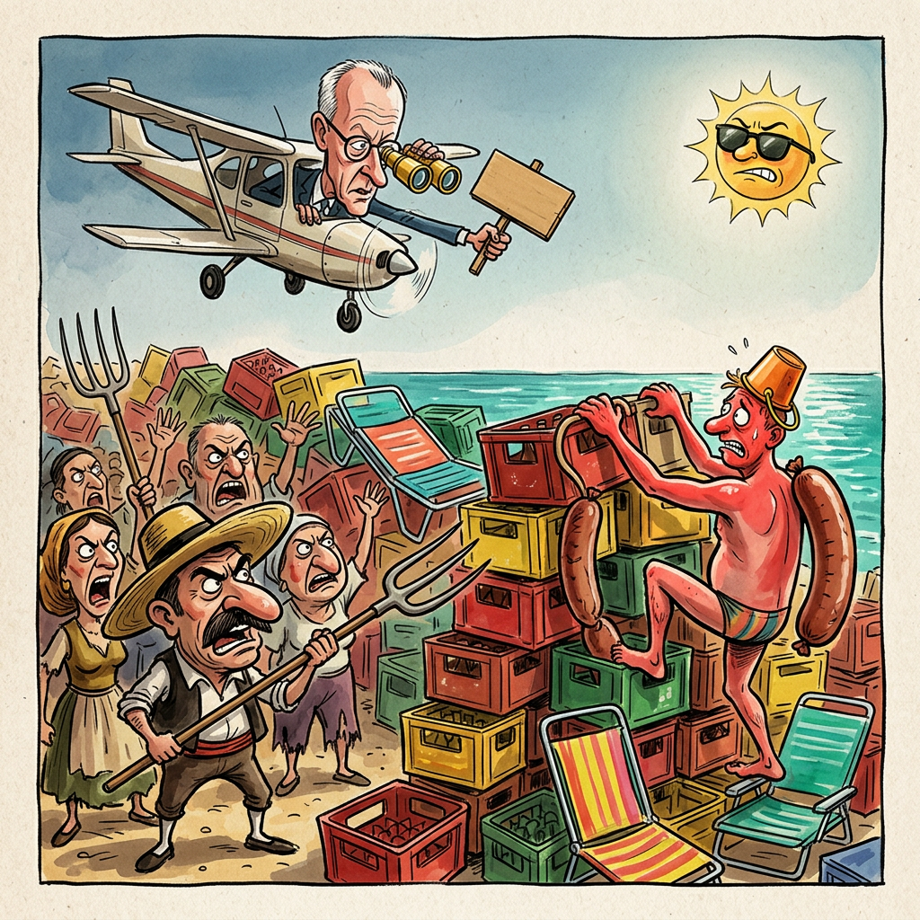 In Palma haben zehntausende Bewohner gegen den Massentourismus demonstriert und fordern eine Obergrenze für Besucher. Die Einheimischen haben die Nase voll von deutschen Handtuch-Kriegern und Eimern voller Sangria. Früher war die Insel ein Paradies, heute ist sie eine Mischung aus einer prall gefüllten Sardinenbüchse und einem brennenden Schnapsladen. Ein Sprecher der Bürgerinitiative sagt, dass man im Supermarkt mittlerweile länger ansteht als bei der Beichte. Besonders die Wohnungsnot treibt die Menschen auf die Straße. Viele Mallorquiner leben mittlerweile in ihren eigenen Kühlschränken, weil die Wohnzimmer für 500 Euro pro Nacht an Kegelclubs aus Castrop-Rauxel vermietet werden. Sogar Bundeskanzler Friedrich Merz zeigt Verständnis für die Lage. Er plant nun, den Urlaub auf Mallorca als offizielle Dienstreise einzustufen, damit man die Menschenmassen wenigstens von der Steuer absetzen kann. Die Demonstranten fordern zudem, dass Touristen ab sofort nur noch einzeln und mit Voranmeldung atmen dürfen. Wer ohne Genehmigung lacht, muss zur Strafe zwei Wochen lang alkoholfreies Bier aus Plastikbechern trinken. Mallorca will wieder eine Insel sein und kein Buffet für All-inclusive-Monster.