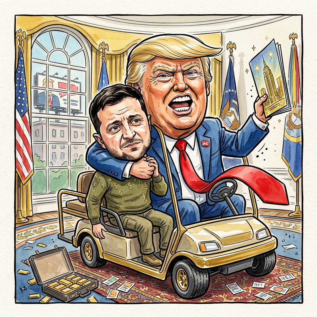US-Präsident Donald Trump hat den ukrainischen Präsidenten Wolodymyr Selenskyj heute im Weißen Haus empfangen und ihn überraschend herzlich begrüßt. Statt eines Rauswurfs gab es ein dickes Lob und vielleicht sogar ein goldenes Steak zum Mittagessen. Trump findet Selenskyj plötzlich klasse, weil der Ukrainer jetzt genau das macht, was Trump am besten versteht: Er redet nur noch über riesige Geschäfte und sehr viel Geld. Selenskyj hat wohl verstanden, dass man bei Trump nicht mit Mitleid punktet, sondern mit Rabattmarken für den Wiederaufbau. Die Stimmung war so gut, dass Trump ihn fast schon als Vizepräsidenten vorgeschlagen hätte, wenn der Platz nicht schon belegt wäre. Sogar die amerikanischen Internet-Fans von Trump feiern den Besuch nun als das größte Treffen seit Erfindung des Cheeseburgers. Selenskyj lächelt tapfer, während Trump ihm erklärt, dass die Ukraine eigentlich ein prima Ort für neue Golfplätze wäre. Der Deal steht fest: Die Ukraine bekommt Hilfe und Trump darf wahrscheinlich bald seinen Namen in riesigen Goldbuchstaben auf das Parlamentsgebäude in Kyjiw kleben. Bundeskanzler Friedrich Merz beobachtet das Spektakel aus Berlin und fragt sich bereits, ob er für seinen nächsten Besuch bei Trump auch seine Krawatte gegen eine goldene eintauschen muss.