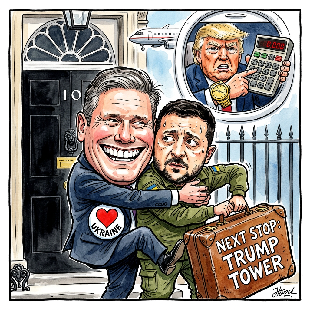 In London hat der neue britische Premierminister Keir Starmer den ukrainischen Präsidenten Wolodymyr Selenskyj am Donnerstag zu einem ersten Treffen empfangen. Starmer wollte nach seinem Wahlsieg sofort zeigen, dass er der allerbeste Freund der Ukraine ist. Er ließ Selenskyj am Flughafen kaum aus den Augen und klebte förmlich an ihm fest. Beobachter fragten sich kurz, ob Starmer der neue Regierungschef ist oder einfach nur ein Fan, der unbedingt ein Selfie und eine warme Jacke abstauben will. Die beiden Politiker betonten ihre extrem enge Zusammenarbeit und umarmten sich so fest, dass die Knochen knackten. Starmer hat wohl Angst, dass sein Land ohne Freunde auf der Insel einsam wird. Er versprach Selenskyj alles außer das schlechte englische Wetter. Danach reiste Selenskyj weiter zu einem deutlich schwierigeren Termin bei US-Präsident Donald Trump. Dort wird das Gespräch wohl weniger kuschelig. Trump wartet wahrscheinlich schon mit einer Stoppuhr und einer Rechnung für alte Panzer. Während Starmer noch begeistert winkt, muss Selenskyj jetzt bei Donald Trump versuchen, die gute Laune irgendwie über den großen Teich zu retten. Das wird so einfach wie Grillen im Regen.