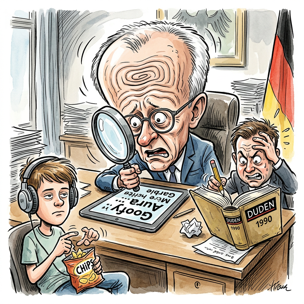 Ab heute kann man im Internet offiziell über das Jugendwort des Jahres abstimmen und dabei aus zehn verschiedenen Begriffen wählen. Langenscheidt möchte wissen, wie junge Leute zueinander sagen, wenn sie nicht gerade auf ihr Handy starren. Die Liste der Wörter ist so rätselhaft, dass sich Bundeskanzler Friedrich Merz beim Lesen bereits die Brille putzen musste. Er vermutete hinter den Begriffen geheime Codes für eine neue Steuererhöhung oder die Speisekarte in einer hippen Berliner Cafeteria. Die Jury hat alles zugelassen, was nach einem Tippfehler oder einem Schlaganfall auf der Tastatur aussieht. Experten sind sich sicher, dass die meisten Erwachsenen beim Hören dieser Wörter sofort einen Termin beim Hörgeräteakustiker vereinbaren wollen. Die Jugendlichen selbst finden die Abstimmung wahrscheinlich gar nicht so spannend, da sie schon längst drei neue Sprachen erfunden haben, während die Wahlseite noch lädt. Am Ende gewinnt vermutlich wieder ein Wort, das eigentlich nach einem Geräusch klingt, das man macht, wenn man sich den Zeh an der Bettkante stößt. Eltern im ganzen Land bereiten sich nun darauf vor, diese Begriffe völlig falsch zu benutzen, um ihre Kinder vor den Freunden maximal zu blamieren. Wenn der Vater plötzlich cool sein möchte, ist das Ziel der Sprachpflege endgültig erreicht.