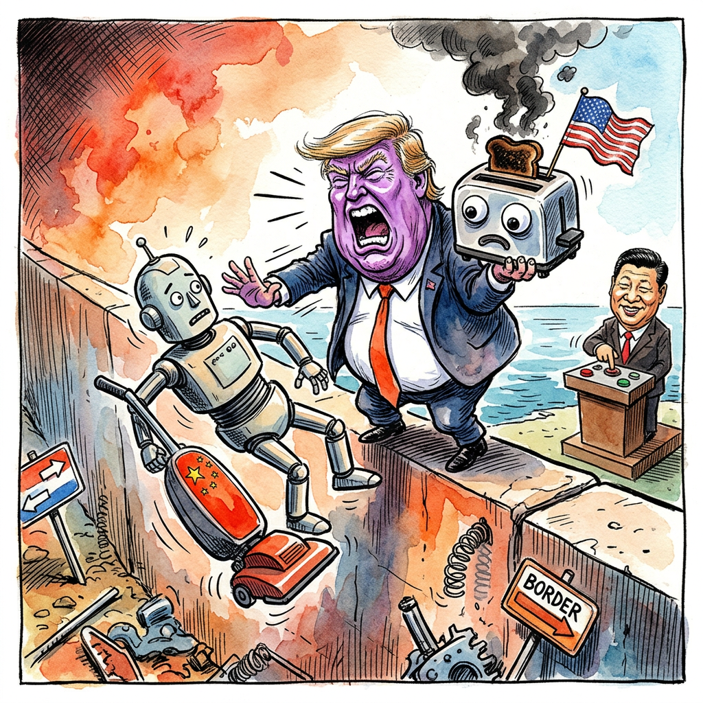 Die USA verbieten ab sofort den Import von menschenähnlichen Robotern aus dem Ausland, weil Präsident Donald Trump Angst vor Spionen aus China hat. Die Regierung fürchtet, dass die Blechbüchsen nachts beim Staubsaugen geheime Pläne für den nächsten Golfplatz klauen. Trump will lieber rein amerikanische Roboter, die vermutlich nur Fast Food bestellen und stolz die Flagge halten. Bisher hatte China den Markt im Griff, weil ihre Roboter nicht beim Treppensteigen umfallen wie ein nasser Sack Reis. In Washington heißt es dazu nur: Wer braucht schon künstliche Intelligenz, wenn man natürliche Sturheit direkt vor der Tür hat? Die Amerikaner sollen ihre Metall-Freunde jetzt gefälligst selbst bauen. Experten glauben, dass die neuen US-Modelle vor allem durch eine sehr laute Hupe und eine eingebaute Mauer-Funktion glänzen werden. Ein Spion hätte dort ohnehin keine Chance, weil er sich vor Lachen direkt selbst kurzschließen würde. Deutschland schaut neidisch zu: Friedrich Merz würde auch gerne alles aus China verbieten, aber hierzulande scheitert die Hardware schon am fehlenden WLAN-Kabel. Am Ende bleibt den Amerikanern wohl nichts anderes übrig, als ihre Fernsteuerungen wieder selbst zu halten, statt sie einem chinesischen Toaster anzuvertrauen.