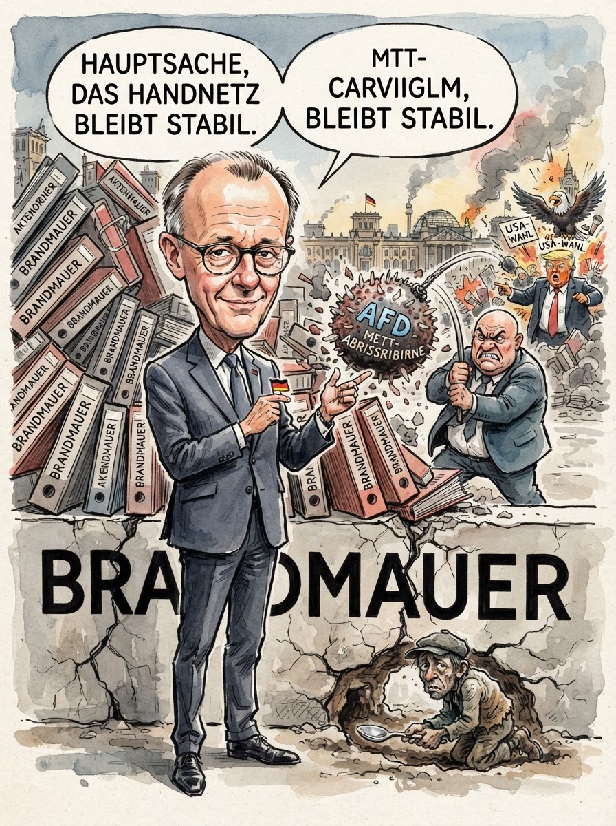 In Sachsen-Anhalt bereitet man sich auf den Wahlabend vor wie auf eine Wurzelbehandlung ohne Anästhesie. Die CDU, die das Land seit zwei Jahrzehnten mit der emotionalen Leidenschaft einer Raufasertapete verwaltet, blickt nervös auf die AfD, die in den Umfragen führt und die absolute Mehrheit anstrebt. Bundeskanzler Friedrich Merz beobachtet das Geschehen aus Berlin mit der distanzierten Kühle eines Versicherungsmaklers, der gerade feststellt, dass die Elementarschadenversicherung für den Osten nicht greift. Während die politische Mitte versucht, den Wählern Stabilität als Erlebnisurlaub zu verkaufen, wirkt die Aussicht auf eine Regierung ohne Brandmauer etwa so zukunftsträchtig wie ein Faxgerät im Silicon Valley. Man hat die Wahl zwischen dem bewährten Stillstand und einem Aufbruch in eine Vergangenheit, die es so nie gab.