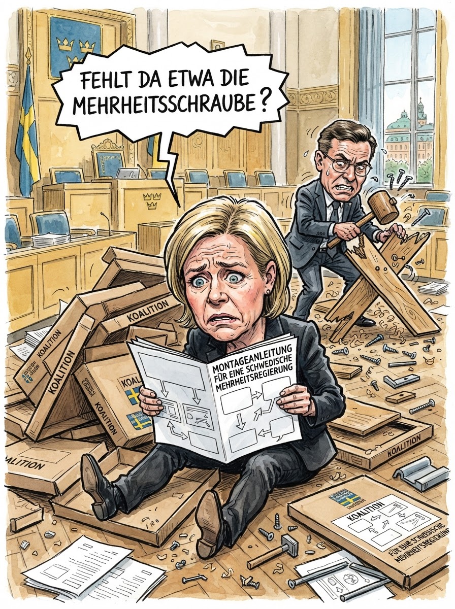 Magdalena Andersson unternimmt nach einer Phase der selbsterklärten Unmöglichkeit nun doch einen zweiten Anlauf zur Regierungsbildung in Stockholm. Da auch der amtierende Ministerpräsident Ulf Kristersson bei der Mehrheitssuche so erfolgreich agiert wie ein Veganer beim Grillwettbewerb, kehrt man zum bewährten Prinzip Hoffnung zurück. In schwedischen Politikkreisen wird das Verfahren intern bereits als das Midsommar-Dilemma bezeichnet: Man tanzt so lange um den heißen Brei, bis alle Beteiligten vor Erschöpfung oder wegen des übermäßigen Genusses von vergorenem Hering umfallen. Ein Sprecher des Reichstags betonte, man habe vorsichtshalber zusätzliche Inbusschlüssel an die Abgeordneten verteilt, falls die Koalition erst noch aus unbeschrifteten Einzelteilen zusammengebaut werden müsse. Sollte dieser Versuch scheitern, erwägt man in Stockholm angeblich, das gesamte Land auf eBay-Kleinanzeigen an Norwegen zu verschenken. Am Ende wird es vermutlich wie immer in Skandinavien: Man einigt sich auf den kleinsten gemeinsamen Nenner und hofft, dass die Fassade zumindest bis zum ersten Frost hält.